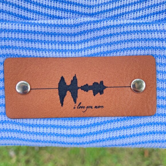 I Love You More Soundwave Newborn Baby Beanie - Blue - Premade - Picture 8 of 8